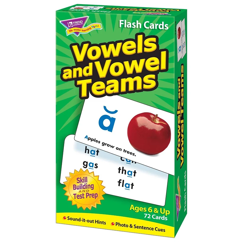 Trend Enterprises® Vowels and Vowel Teams Skill Drill Flash Cards