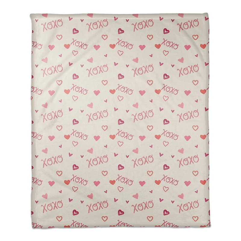 XOXO Pattern 50" x 60" Coral Fleece Blanket