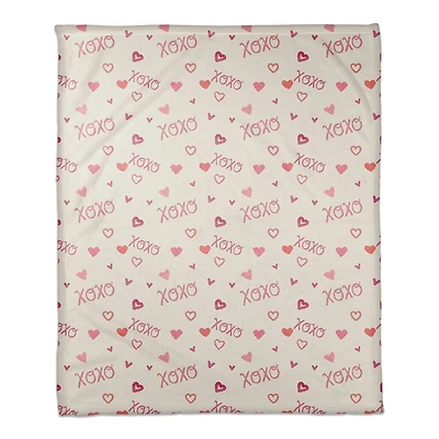 XOXO Pattern 50" x 60" Coral Fleece Blanket