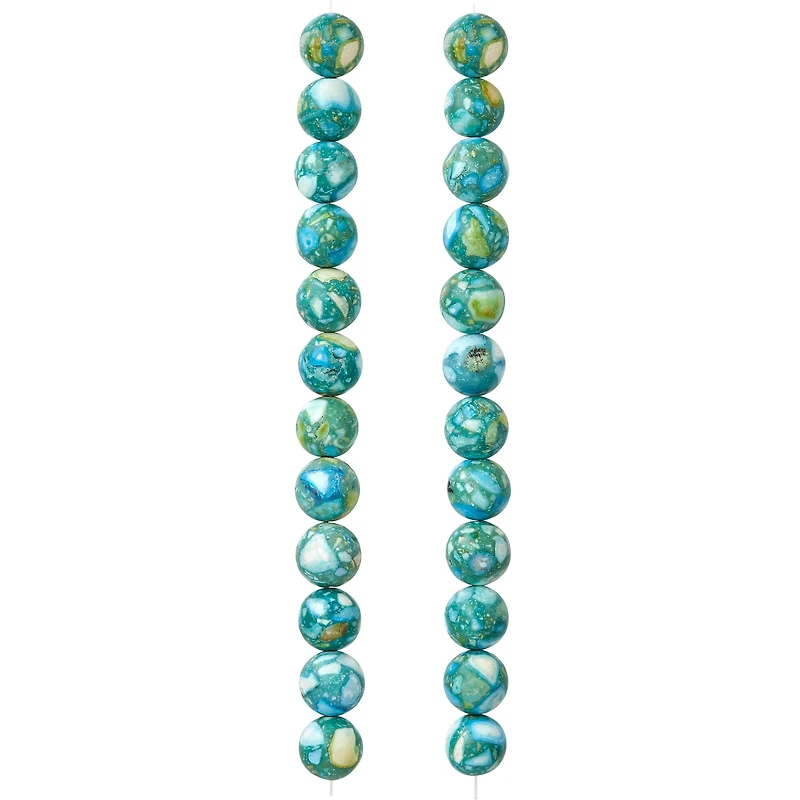 12 Pack: Reconstituted Stone Round Beads
