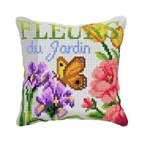Orchidea Butterfly, Irises & Rose Cushion Cross Stitch Kit