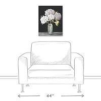 White Hydrangeas In A Vase 16" x 20" Canvas Wall Art