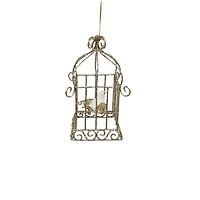 5.75" Gold Glitter Bird Cage Ornament by Ashland®