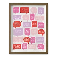 Valentines Love Phrases Framed Print