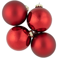 96ct. Shiny & Matte Red Glass Ball Ornaments