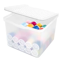 madesmart® Frosted Blue Small Lid Bin