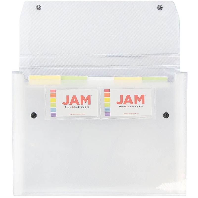 JAM Paper 9" x 13" Clear Plastic Accordion Folder