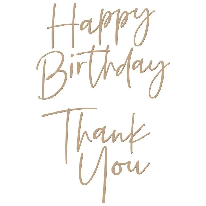 Spellbinders® Stylish Script Thank You & Happy Birthday Glimmer Hot Foil Plate Set