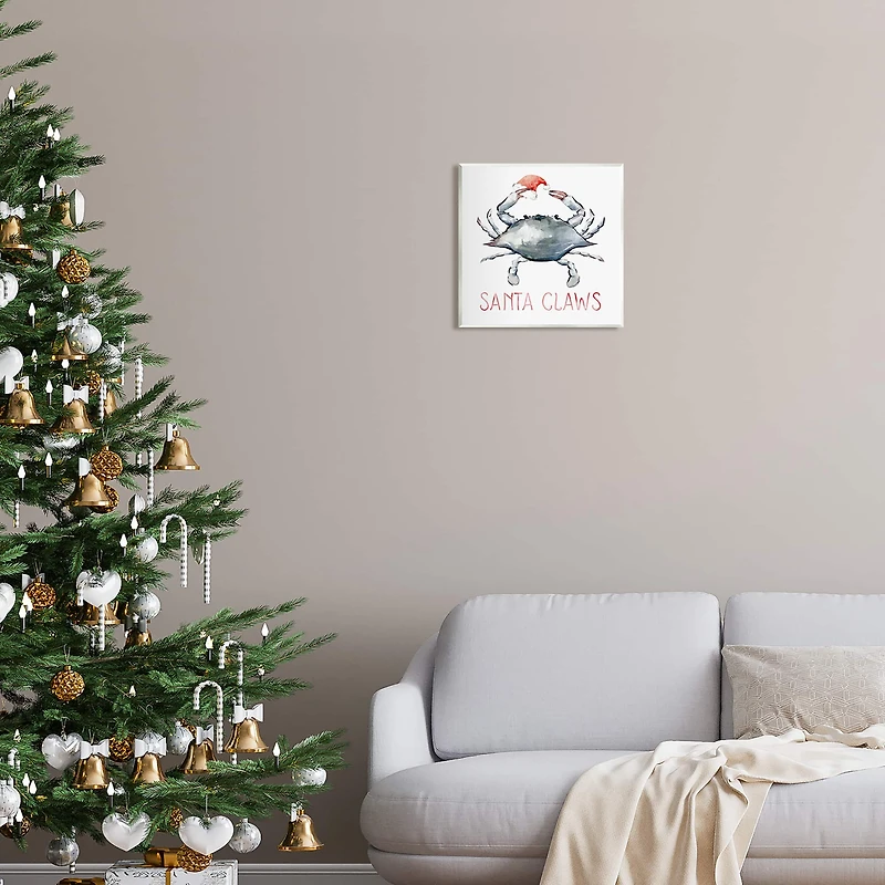 Stupell Industries Santa Claws Holiday Crab Wall Plaque Art
