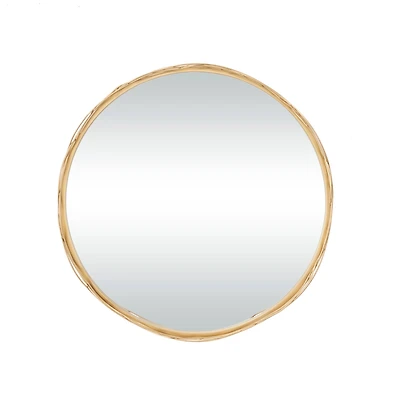 Gold Metal Glam Wall Mirror, Set of  24" x 24" x 3"