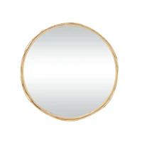 Gold Metal Glam Wall Mirror, Set of  24" x 24" x 3"