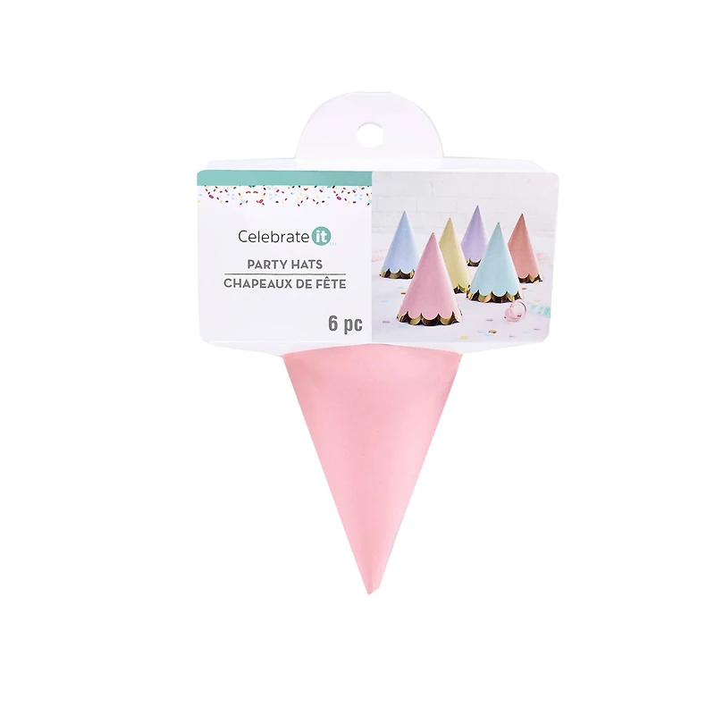 5" Pastel with Foil Scallop Party Hats by Celebrate It™