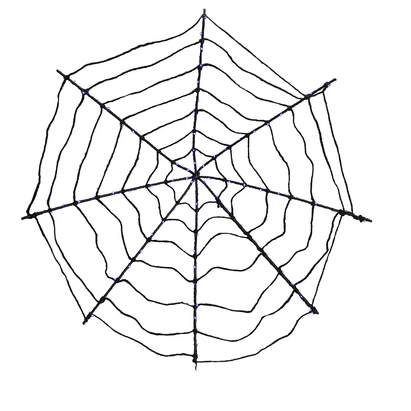 16" Lighted Purple LED Spiderweb Halloween Decoration
