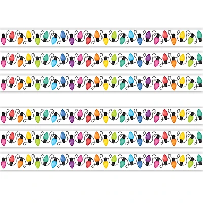 Teacher Created Resources® Colorful Holiday Lights Die-Cut Border Trim, 6 Packs of 12