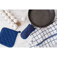 DII® Blue Windowpane Terry Dishtowel, 4ct.