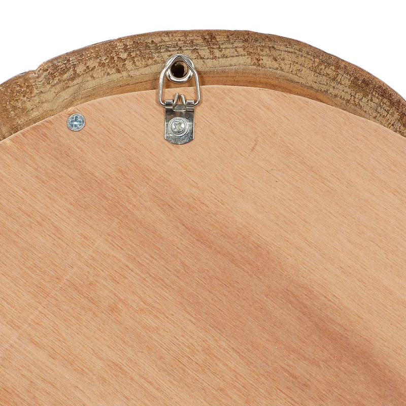 13" Brown Teak Wood Rustic Wall Mirror, 4ct.