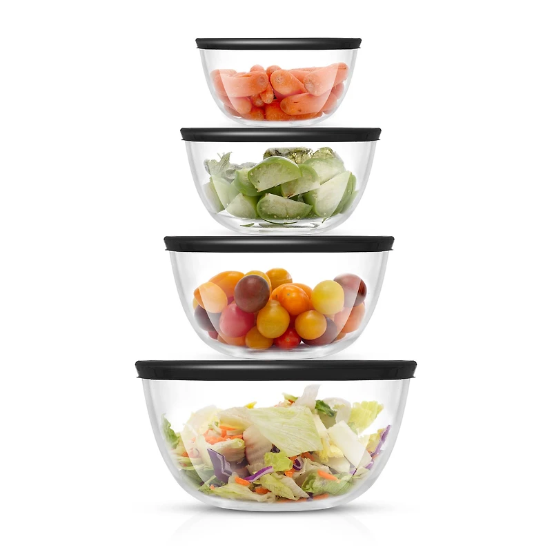 JoyJolt® Glass Mixing Bowls with Lids Set