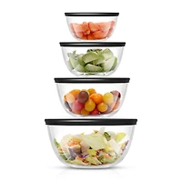JoyJolt® Glass Mixing Bowls with Lids Set