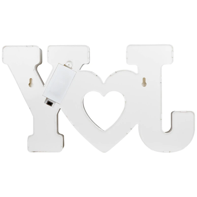 12.75" White Joy LED Christmas Marquee Wall Sign