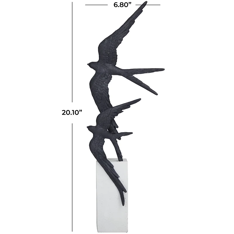 20" Black Bird Sculpture