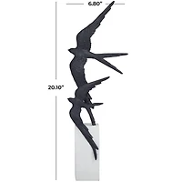 20" Black Bird Sculpture