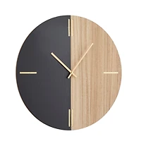 Black Contemporary Abstract Wall Clock, 24" x 2" x 24"