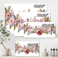 Designart - Pink Roses and Wildflower