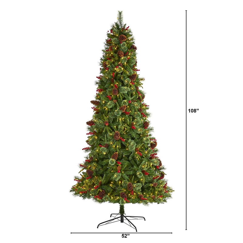 9ft. Pre-Lit Norway Mixed Pine Artificial Christmas Tree, Clear LED Lights