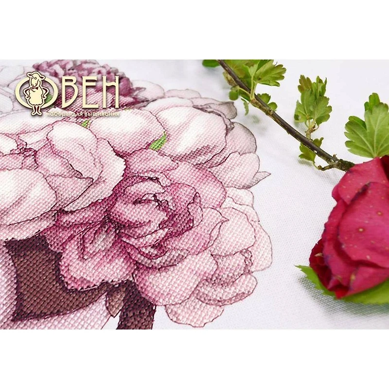 Oven Gentle Peonies Cross Stitch Kit