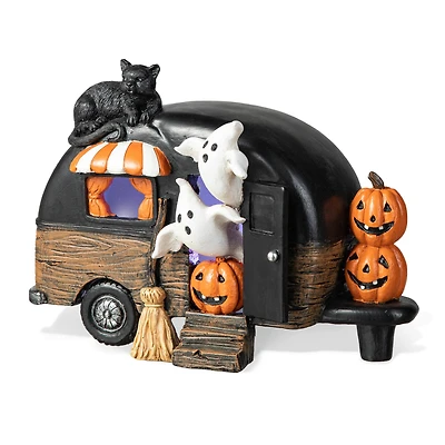 Glitzhome® 9.25" Halloween Lighted Camper Table Décor