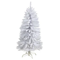 4ft. Pre-Lit White Artificial Christmas Tree, Warm White LED Lights