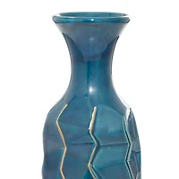 Tall Blue Stoneware Modern Vase
