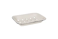 Hello Honey® White Enameled Metal Soap Dish with Tray Set
