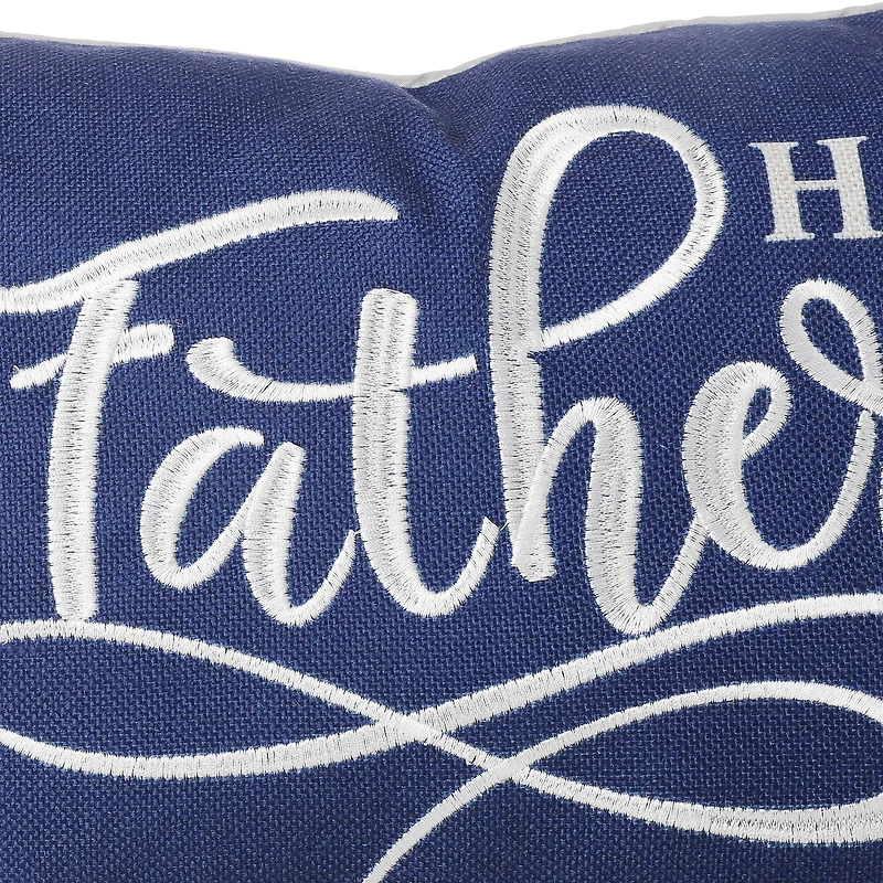 Glitzhome® 18" Faux Burlap Happy Father's Day Pillow