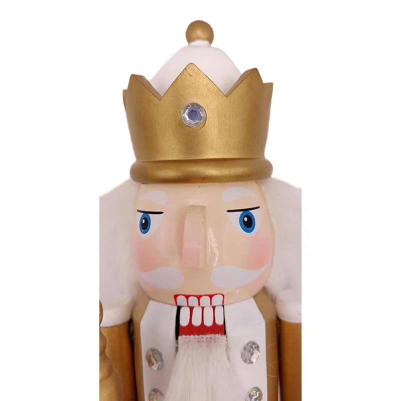 Wizardi 15" Classic Wooden Christmas Staffbearer Nutcracker Festive Decoration