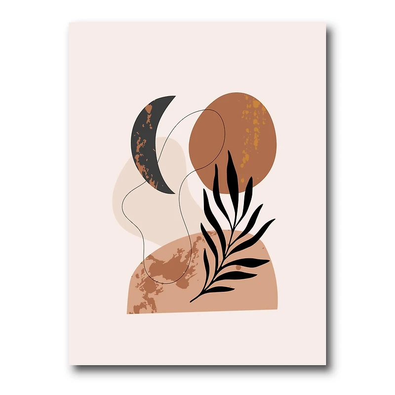 Designart - Moon & Sun Shapes In Retro Terracotta Tones I