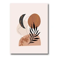 Designart - Moon & Sun Shapes In Retro Terracotta Tones I