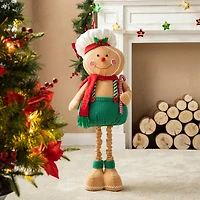 Glitzhome® 39" Telescopic Fabric Christmas Gingerbread Man Standing Décor
