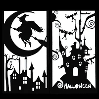 16" Black Halloween Haunted House Lantern