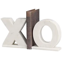 Marble X & O Bookends Set