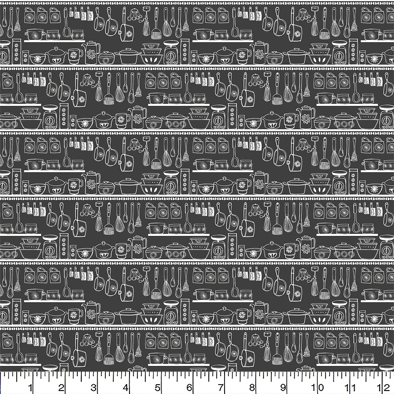 Camelot Fabrics Kitchen Sketch Cotton Fabric