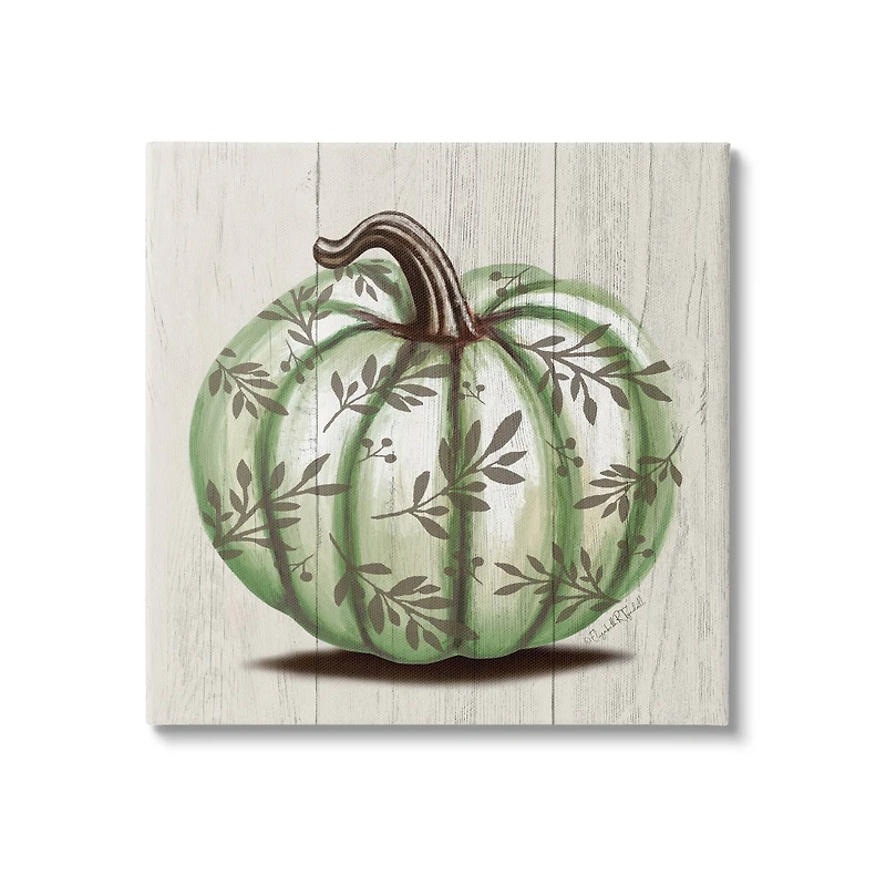 Stupell Industries Green Autumn Pumpkin Patterned Canvas Wall Art