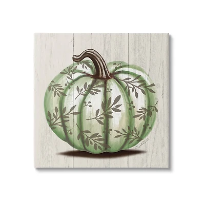Stupell Industries Green Autumn Pumpkin Patterned Canvas Wall Art