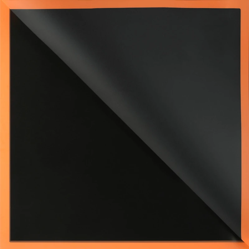 Black with Orange Border Floral Wrapping Paper by Ashland®