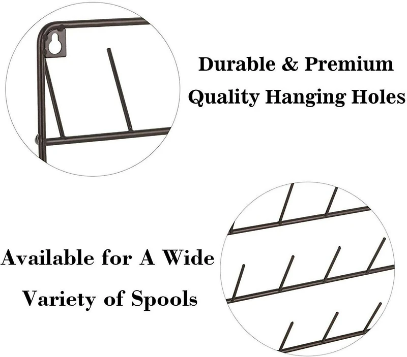 HAITARL® Brown 32-Spool Wall-Mounted Sewing Thread Rack