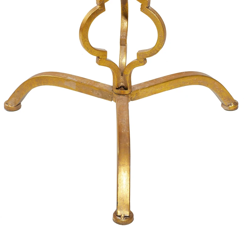 30" Gold Glam Metal Accent Table