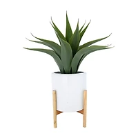 Hello Honey® 13.5" Stoneware Planter on Wood Holder