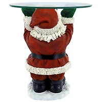 Design Toscano 21.5" Santa Claus Sculptural Glass-Topped Holiday Table