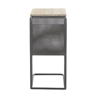 Black Metal Industrial Accent Table 25" x 20" x 12"