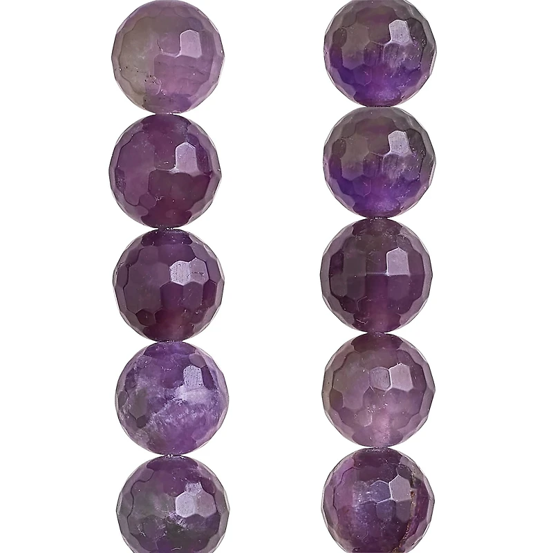 12 Pack: Faceted Amethyst Round Beads, 8mm by Bead Landing™